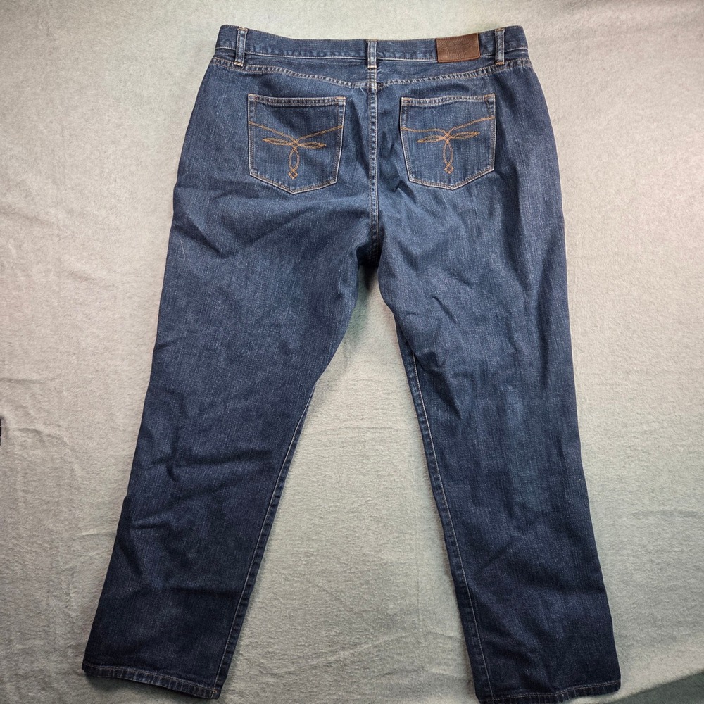 Lauren Ralph Lauren Jeans Women 16 Dark Wash Straight Leg Embroidered Pockets